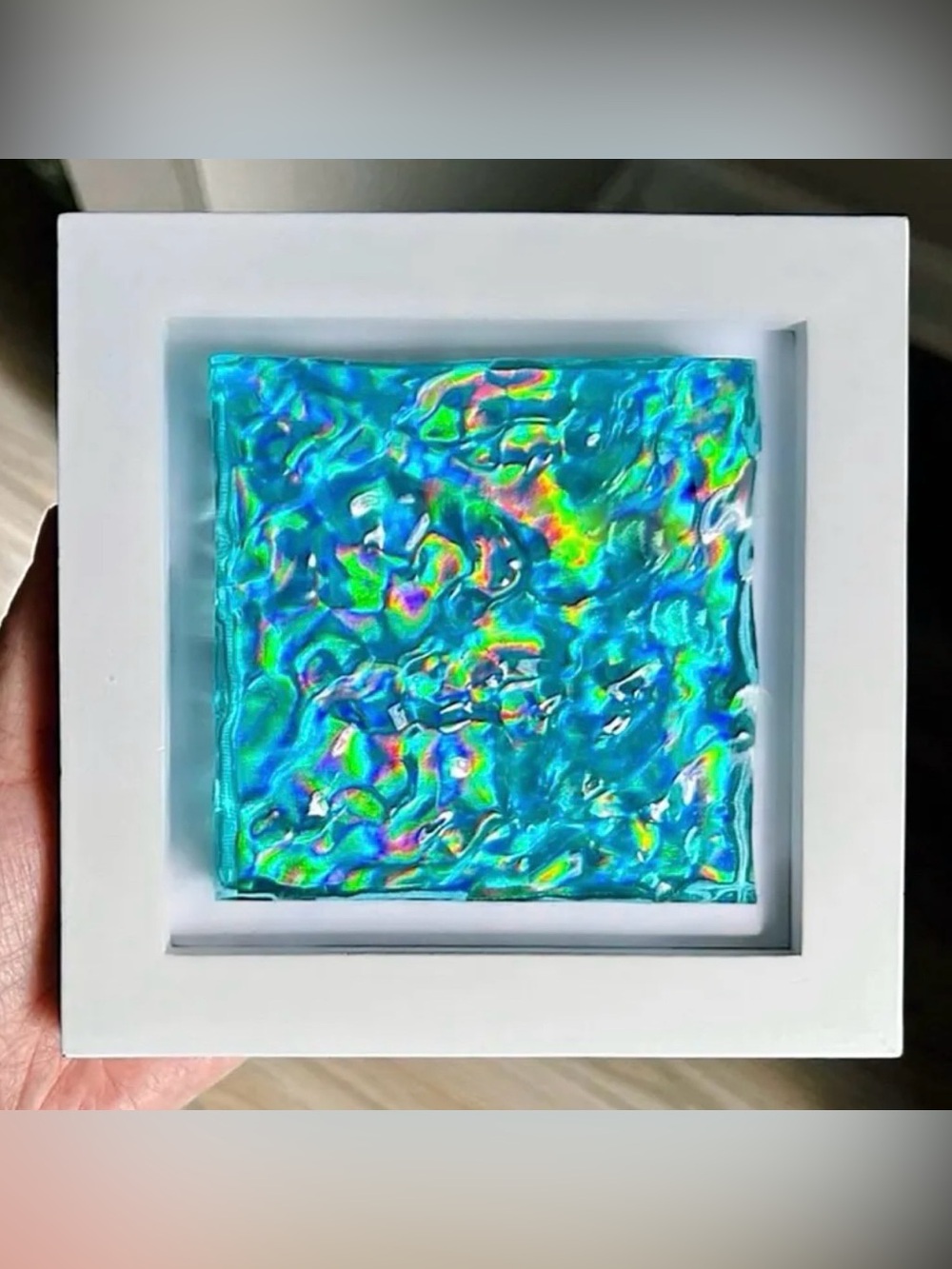 Holographic Blue Aqua Art